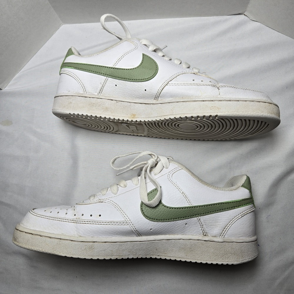 Nike Court Vision Next Nature Low White Oil Green 8.5 School Play Streetwear - Picture 5 of 7